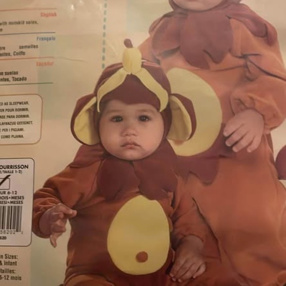 BRAND NEW baby toddler monkey halloween costume size 1-2 (for 6-12 M) - Picture 3 of 4